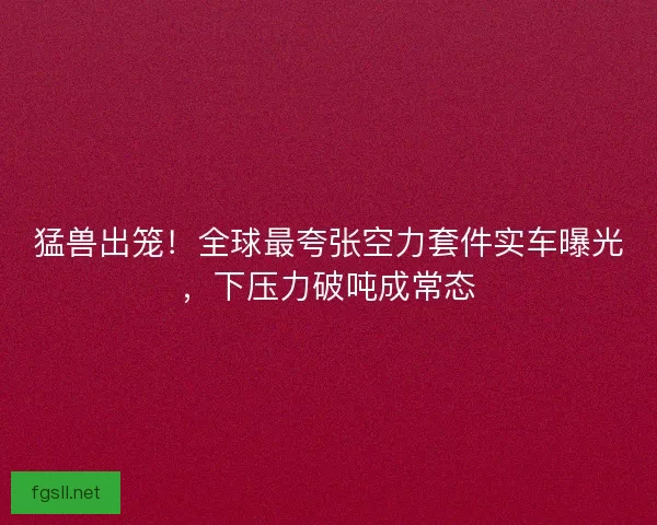 猛兽出笼！全球最夸张空力套件实车曝光，下压力破吨成常态