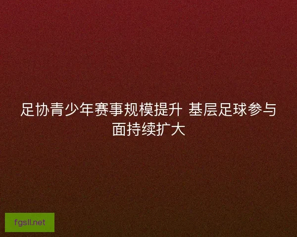 足协青少年赛事规模提升 基层足球参与面持续扩大