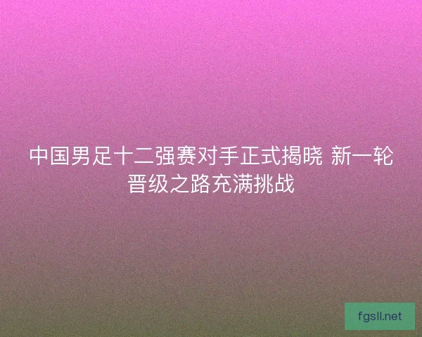 中国男足十二强赛对手正式揭晓 新一轮晋级之路充满挑战