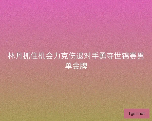 林丹抓住机会力克伤退对手勇夺世锦赛男单金牌